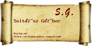 Soltész Gábor névjegykártya